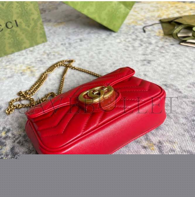 g*u*i marmont matelasse leather S*per mini bag 476433 (19.5*10.2*5.1cm)